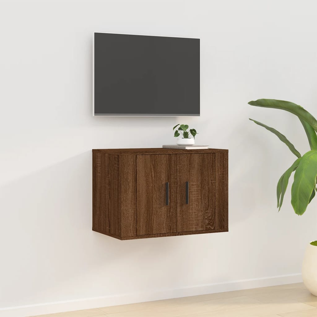 vidaXL Meuble TV mural Chêne marron 57x34,5x40 cm