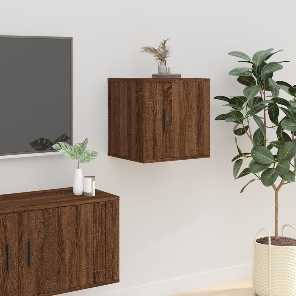 vidaXL Meuble TV mural Chêne marron 40x34,5x40 cm
