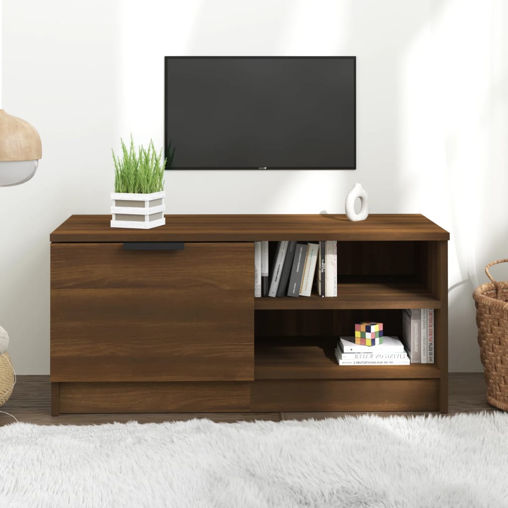 vidaXL Meuble TV Chêne marron 80x35x36,5 cm Bois d'ingénierie