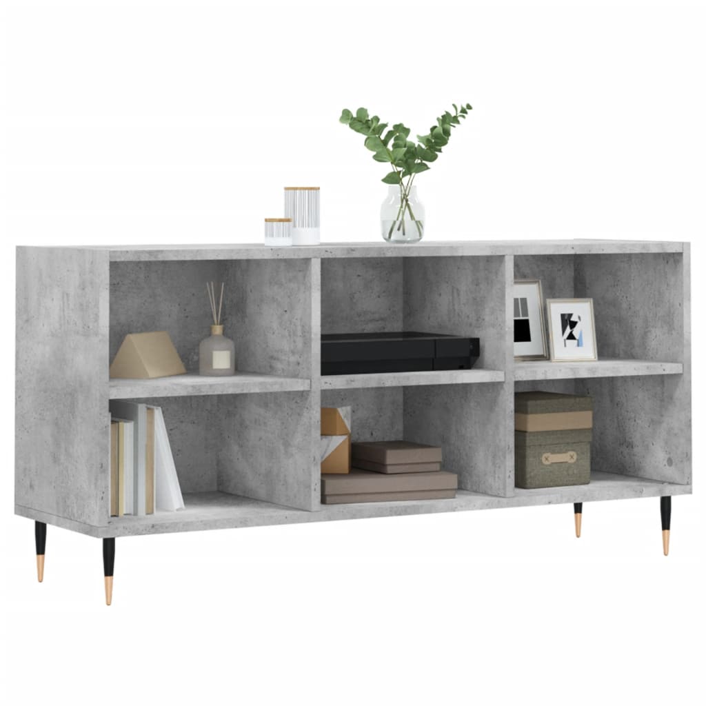 vidaXL Meuble TV gris béton 103,5x30x50 cm bois d'ingénierie - Image 3
