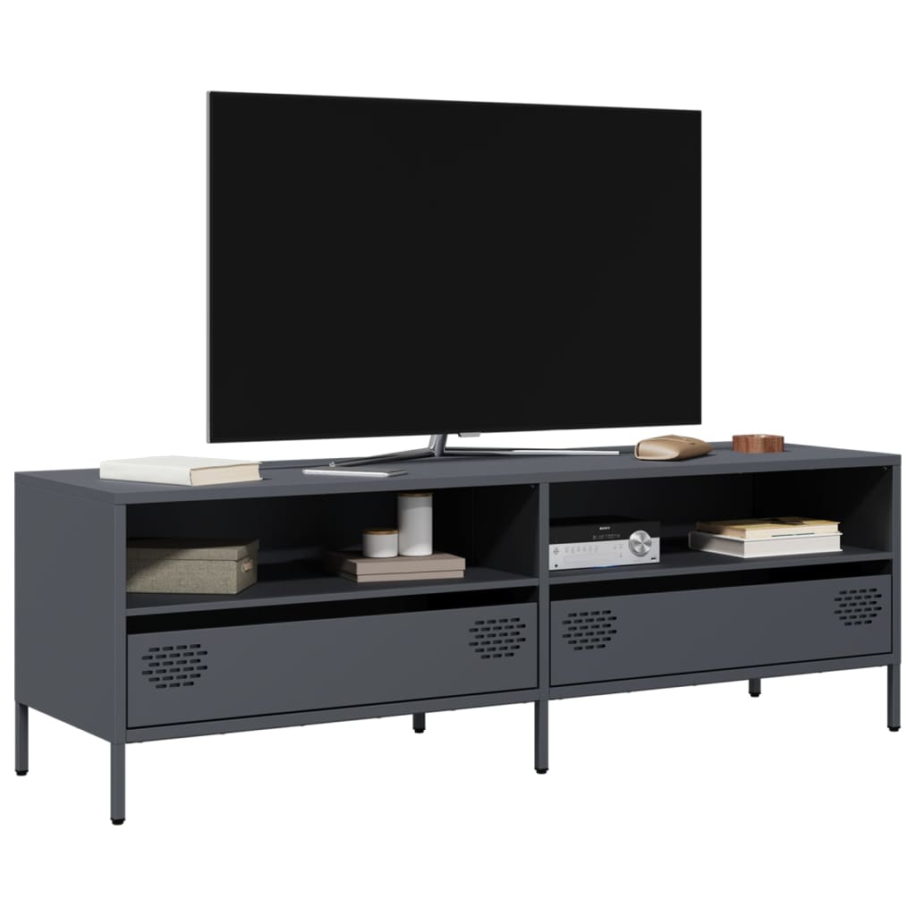 vidaXL Meuble TV anthracite 135x39x43,5 cm acier laminé à froid