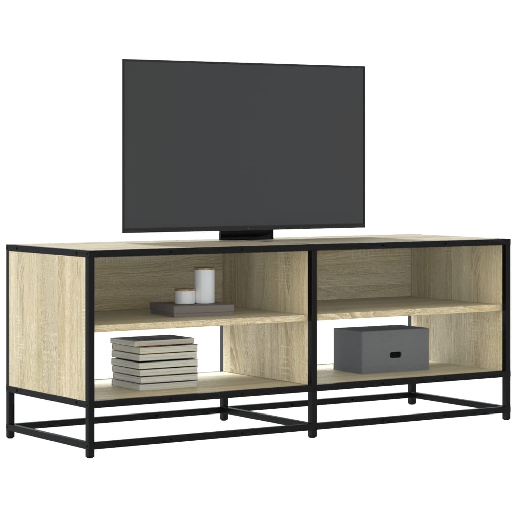 vidaXL Meuble TV chêne sonoma 120,5x40x46cm bois d'ingénierie et métal