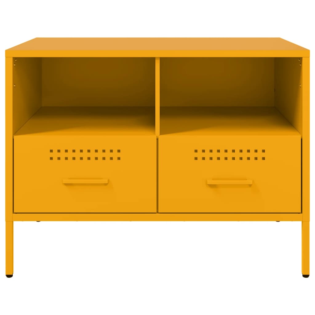 vidaXL Meuble TV jaune moutarde 68x39x50,5 cm acier - Image 6