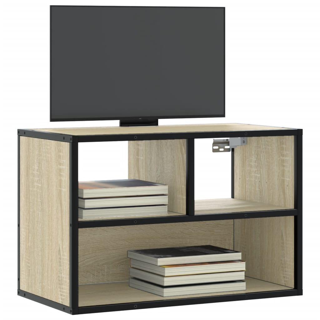 vidaXL Meuble TV chêne sonoma 60x31x39,5 cm bois d'ingénierie et métal