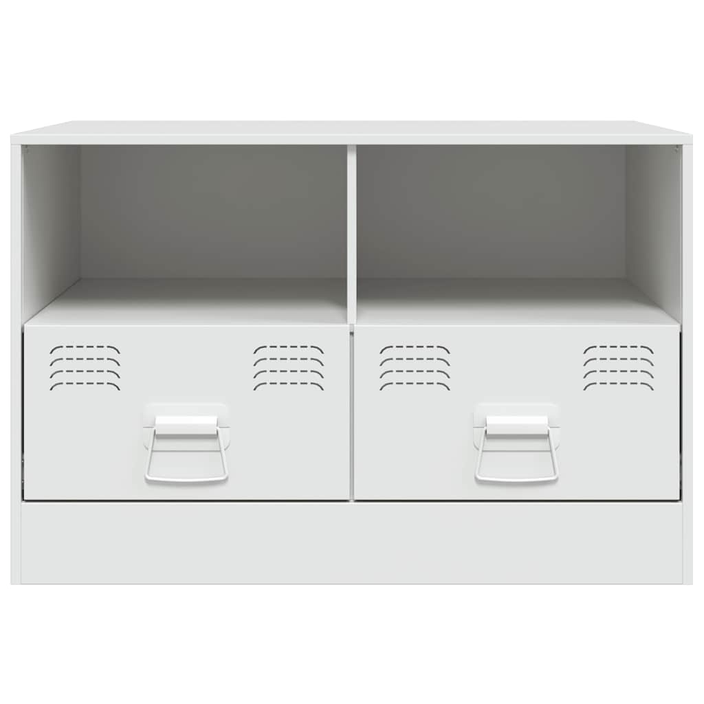 vidaXL Meuble TV blanc 67x39x44 cm acier - Image 6