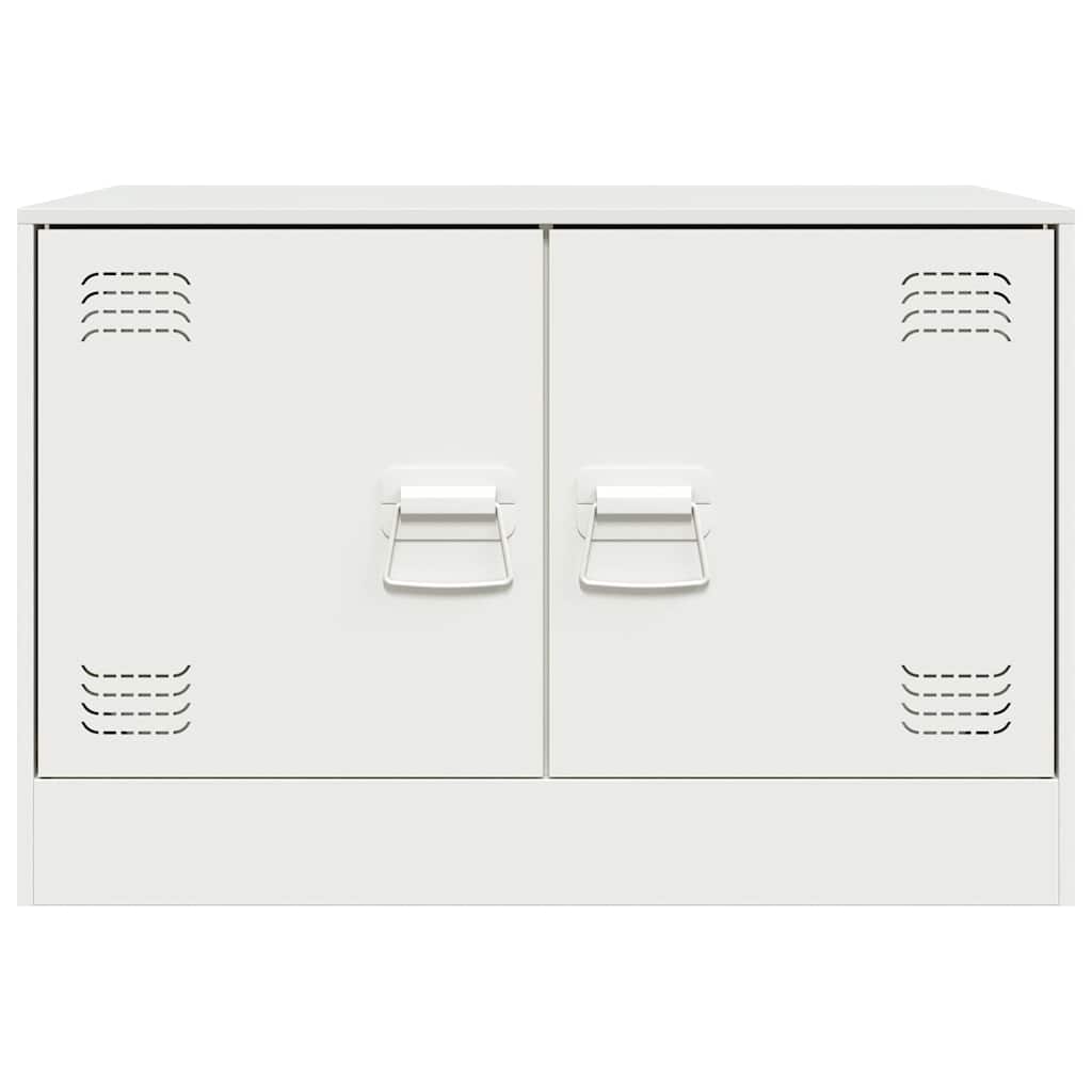 vidaXL Meuble TV blanc 67x39x44 cm acier - Image 6