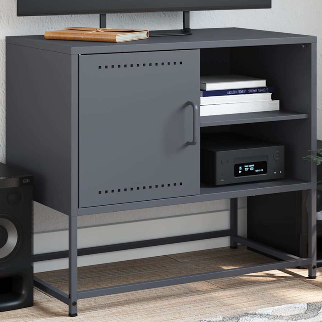 vidaXL Meuble TV anthracite 68x39x60,5 cm acier