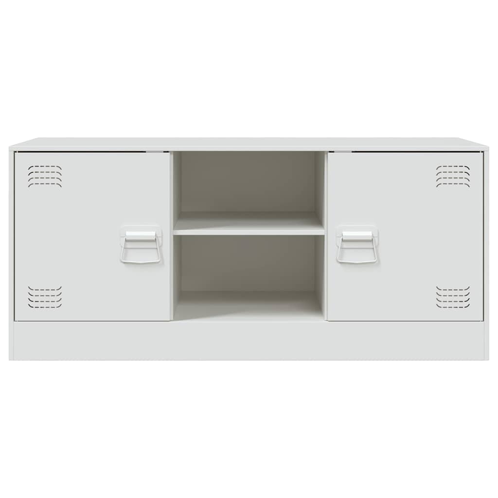 vidaXL Meuble TV blanc 99x39x44 cm acier - Image 6