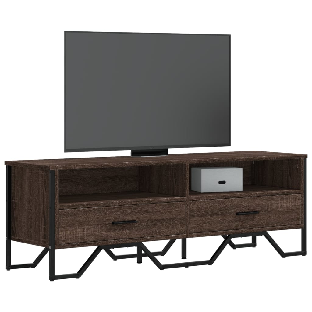 vidaXL Meuble TV chêne marron 122x34x41 cm bois d'ingénierie