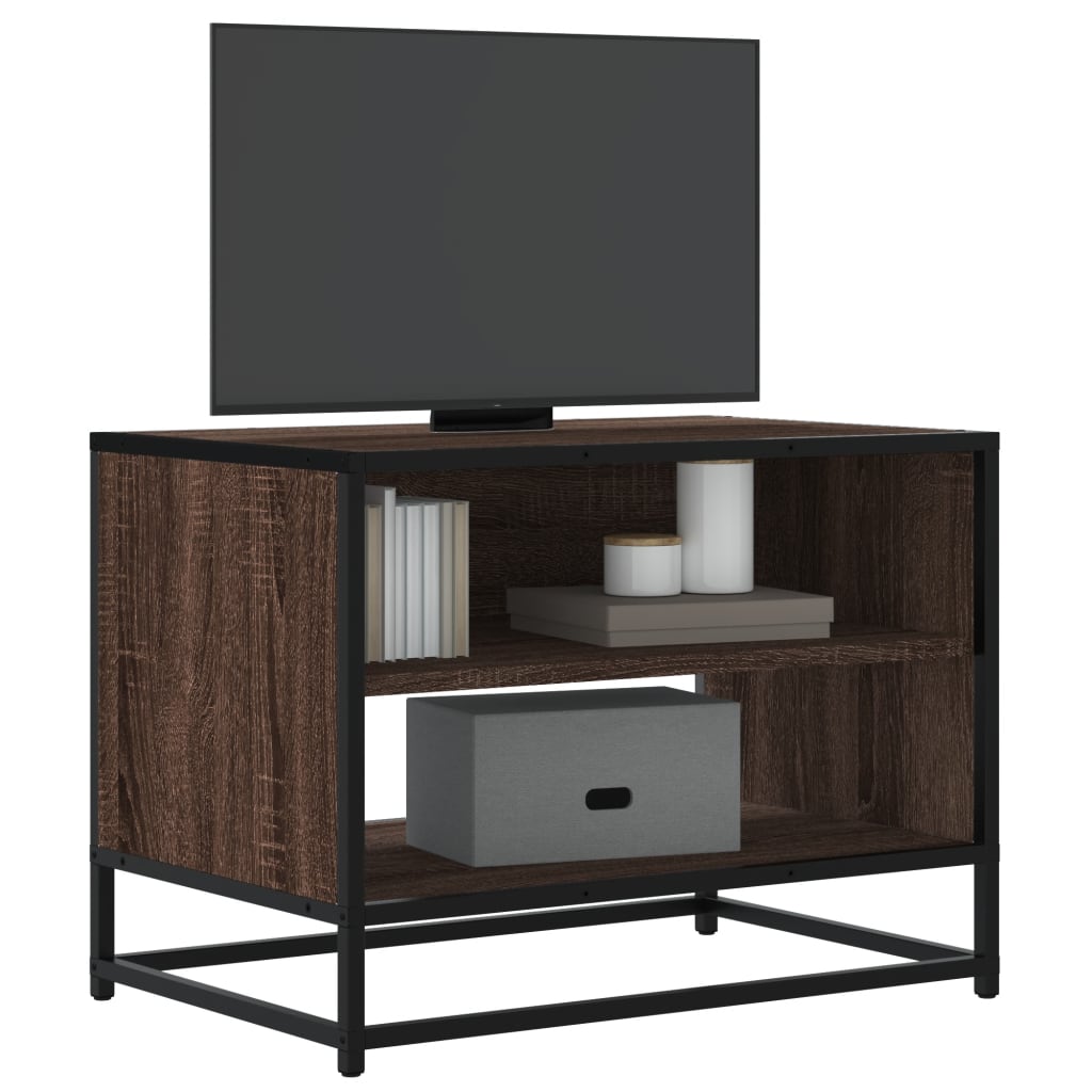 vidaXL Meuble TV chêne marron 61x40x46 cm bois d'ingénierie et métal