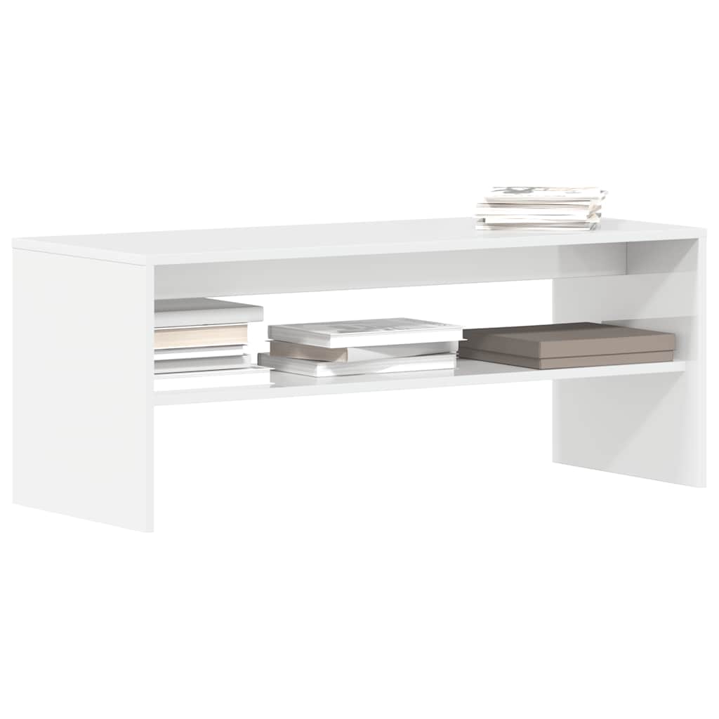 vidaXL Meuble TV Blanc brillant 100 x 40 x 40 cm Aggloméré
