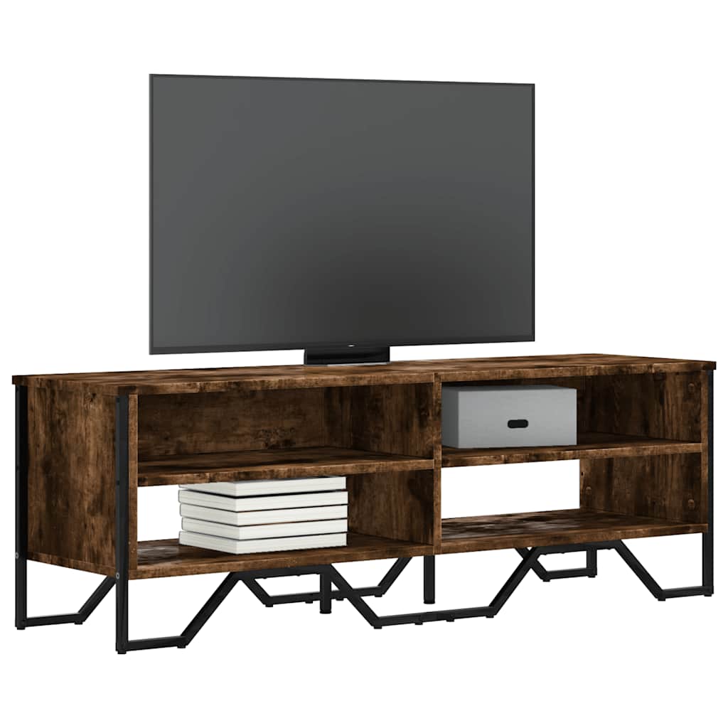 vidaXL Meuble TV chêne fumé 122x34x41 cm bois d'ingénierie