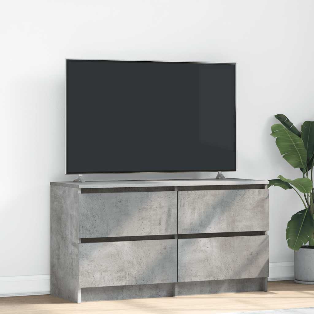 vidaXL Meuble TV gris béton 100x35x54 cm bois d'ingénierie