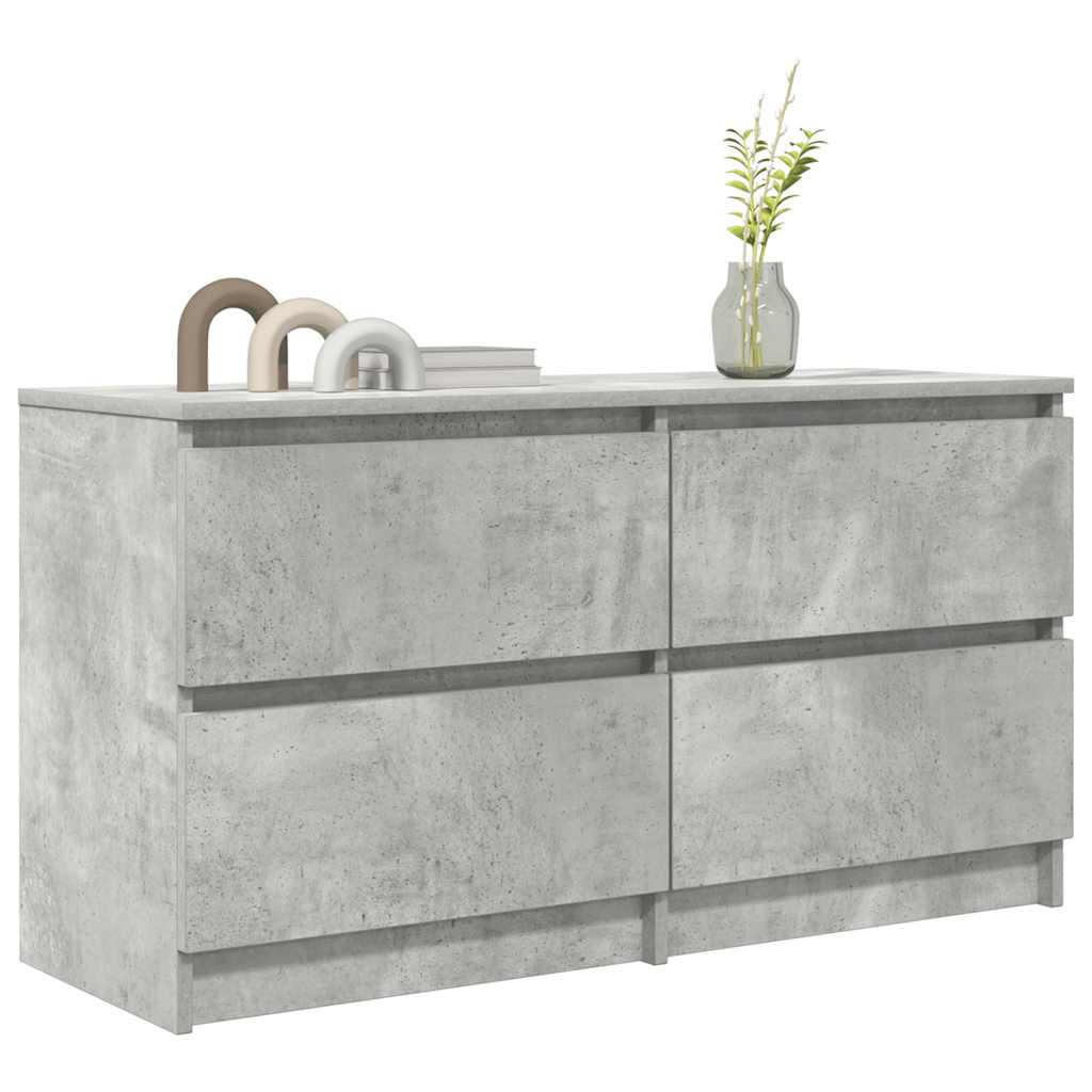 vidaXL Meuble TV gris béton 100x35x54 cm bois d'ingénierie - Image 4