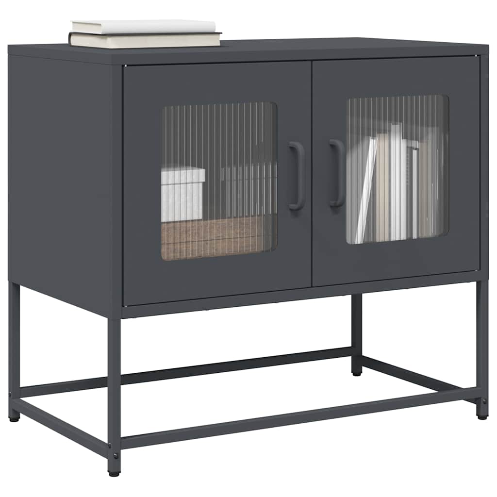 vidaXL Meuble TV anthracite 68x39x60,5 cm acier laminé à froid