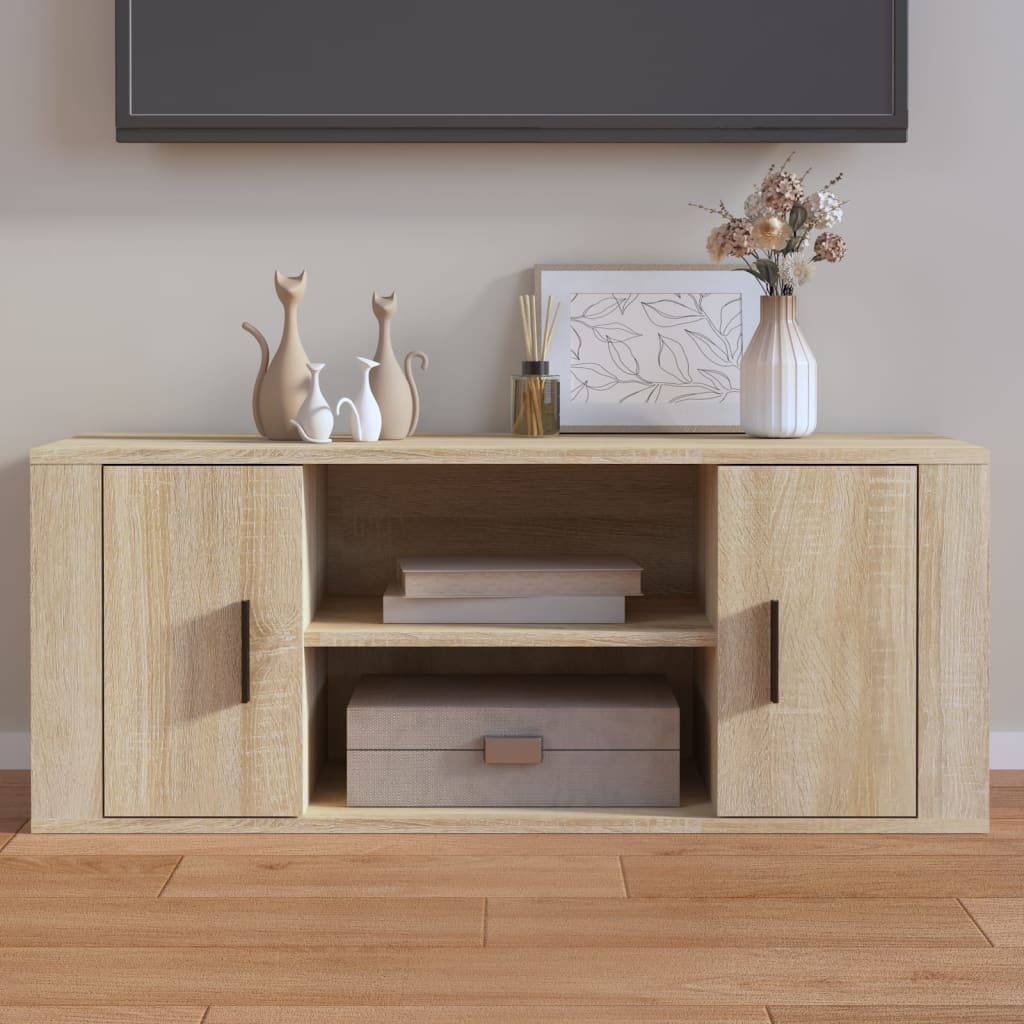 vidaXL Meuble TV Chêne sonoma 100x35x40 cm Bois d'ingénierie