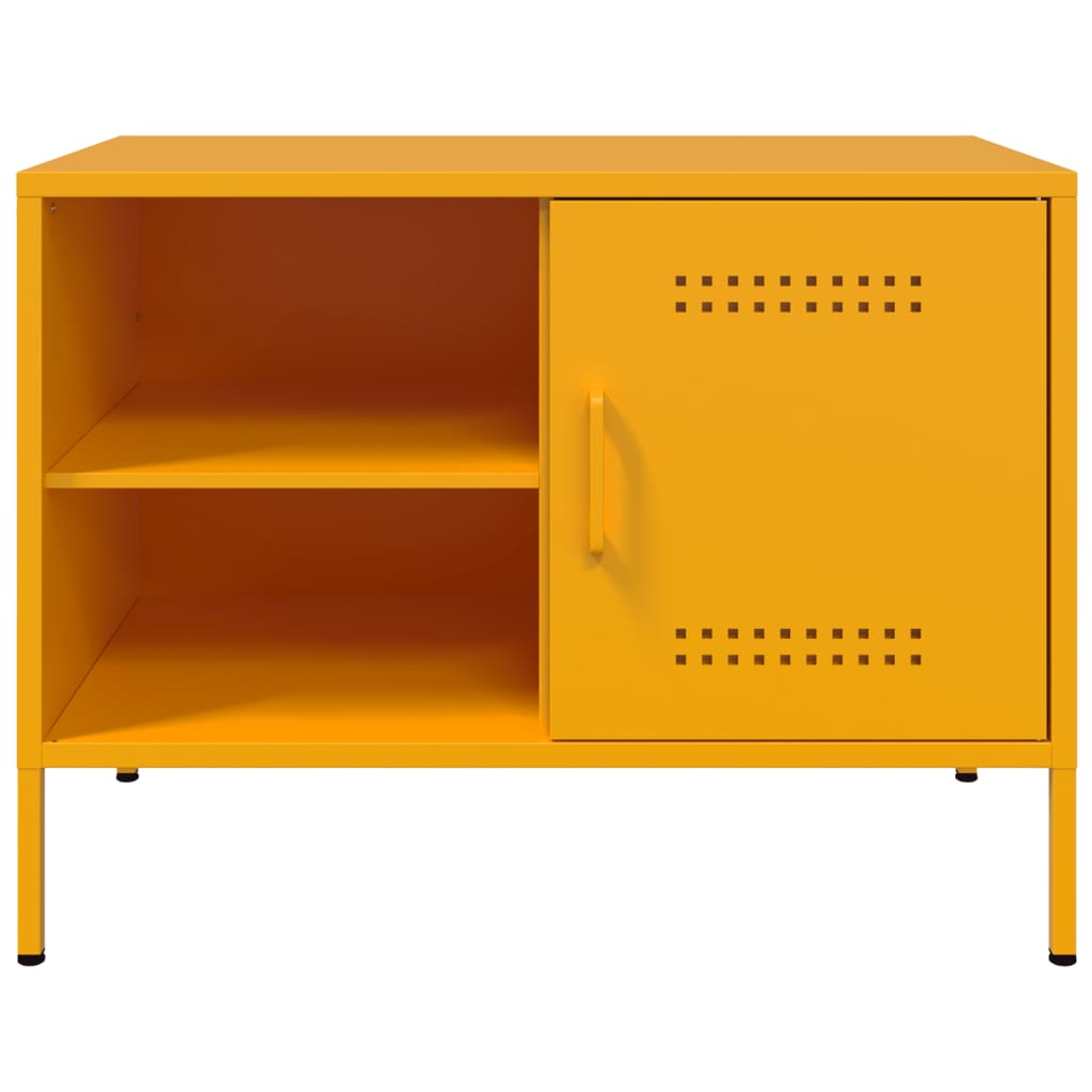 vidaXL Meuble TV jaune moutarde 68x39x50,5 cm acier - Image 6