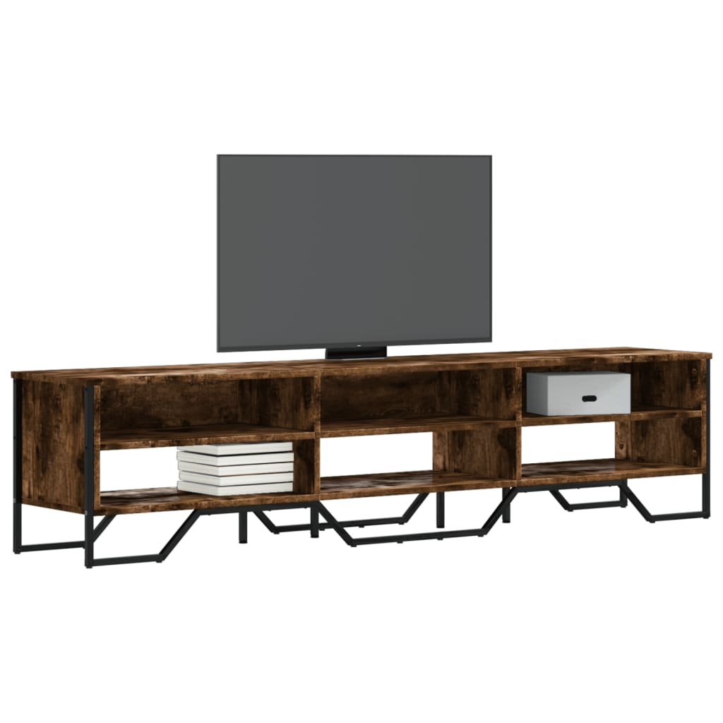 vidaXL Meuble TV chêne fumé 180x34x41 cm bois d'ingénierie