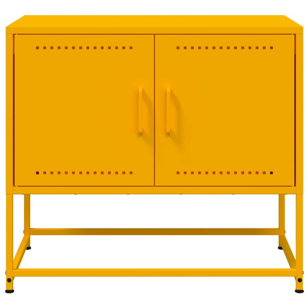 vidaXL Meuble TV jaune moutarde 68,5x39x60,5 cm acier - Image 6