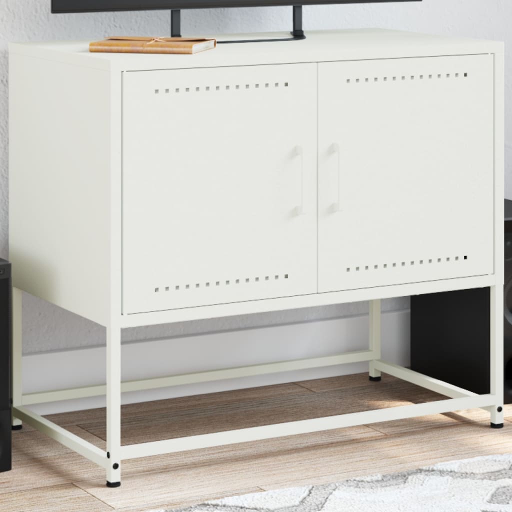 vidaXL Meuble TV blanc 68,5x39x60,5 cm acier