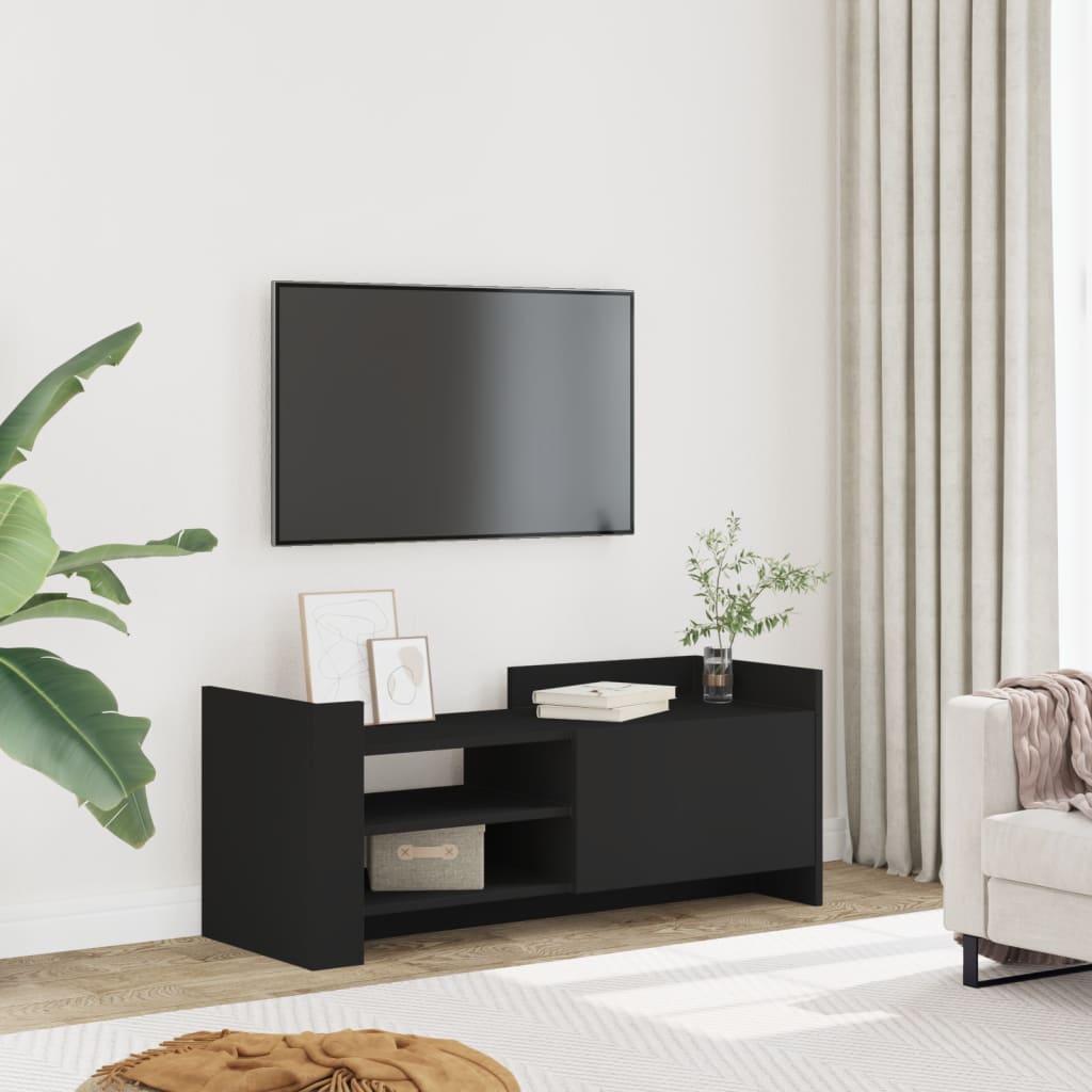 vidaXL Meuble TV Noir 100x35x40 cm Bois d'ingénierie