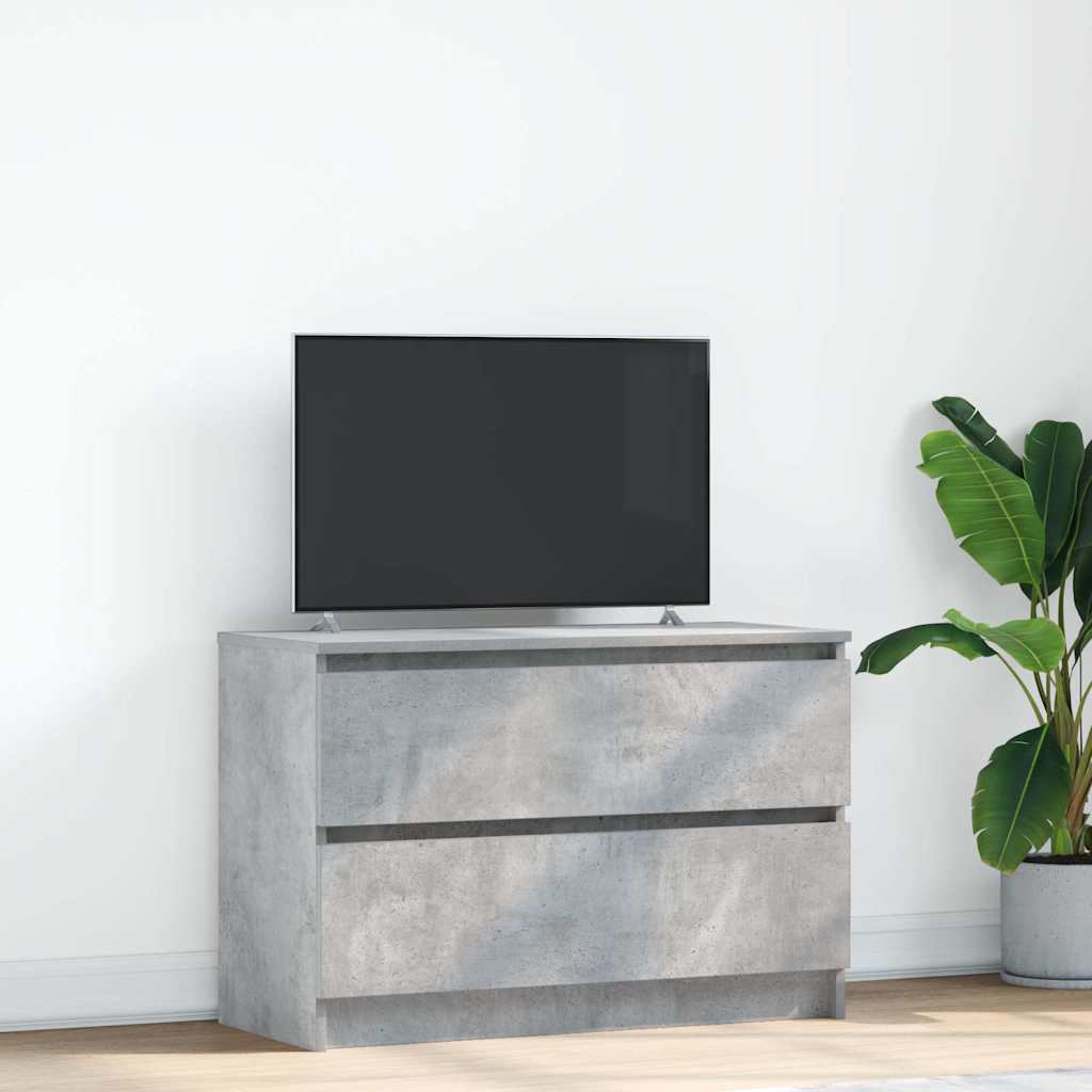 vidaXL Meuble TV gris béton 80x35x54 cm bois d'ingénierie