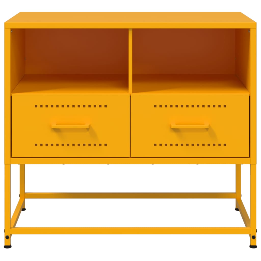 vidaXL Meuble TV jaune moutarde 68x39x60,5 cm acier - Image 6