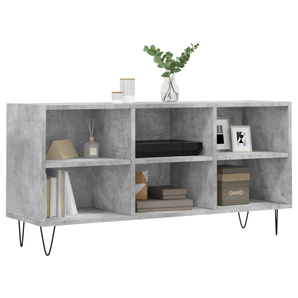vidaXL Meuble TV gris béton 103,5x30x50 cm bois d'ingénierie - Image 3