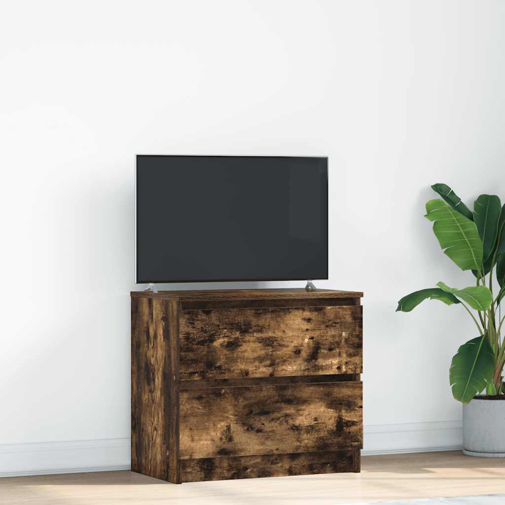 vidaXL Meuble TV chêne fumé 60x35x54 cm bois d'ingénierie