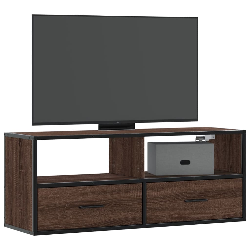 vidaXL Meuble TV chêne marron 100x31x39,5cm bois d'ingénierie et métal