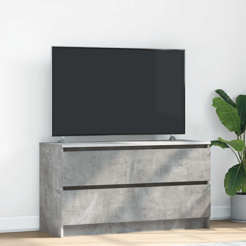 vidaXL Meuble TV gris béton 100x35x54 cm bois d'ingénierie