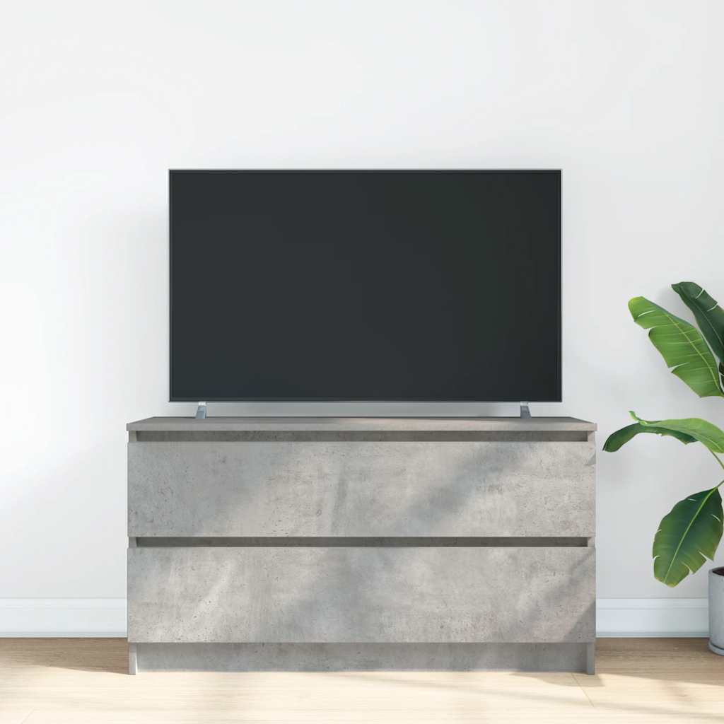 vidaXL Meuble TV gris béton 100x35x54 cm bois d'ingénierie - Image 3