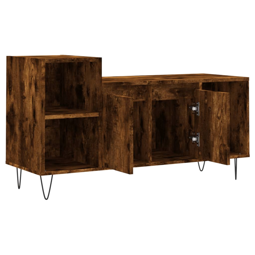 vidaXL Meuble TV Chêne fumé 100x35x55 cm Bois d'ingénierie - Image 6