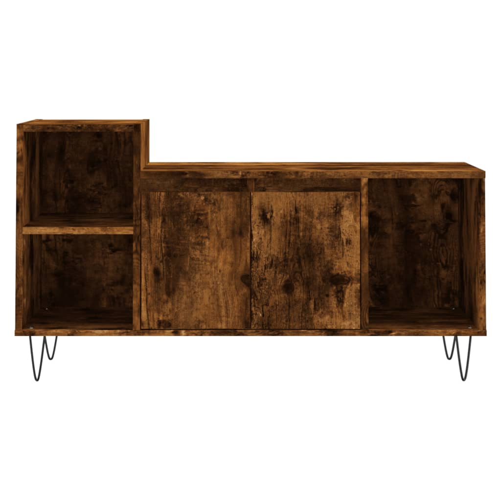 vidaXL Meuble TV Chêne fumé 100x35x55 cm Bois d'ingénierie - Image 5