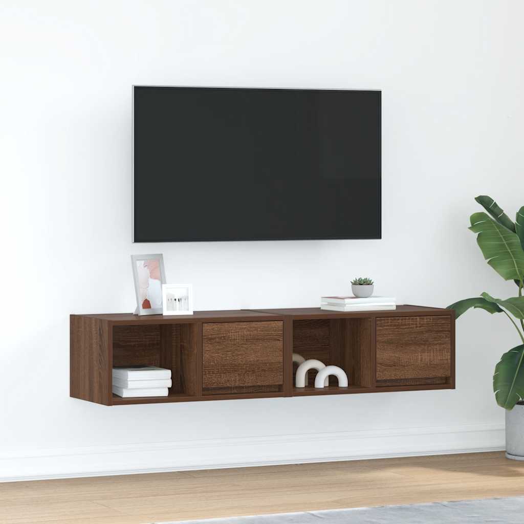 vidaXL Meuble TV 2 pcs chêne marron 60x31x25,5 cm bois d'ingénierie