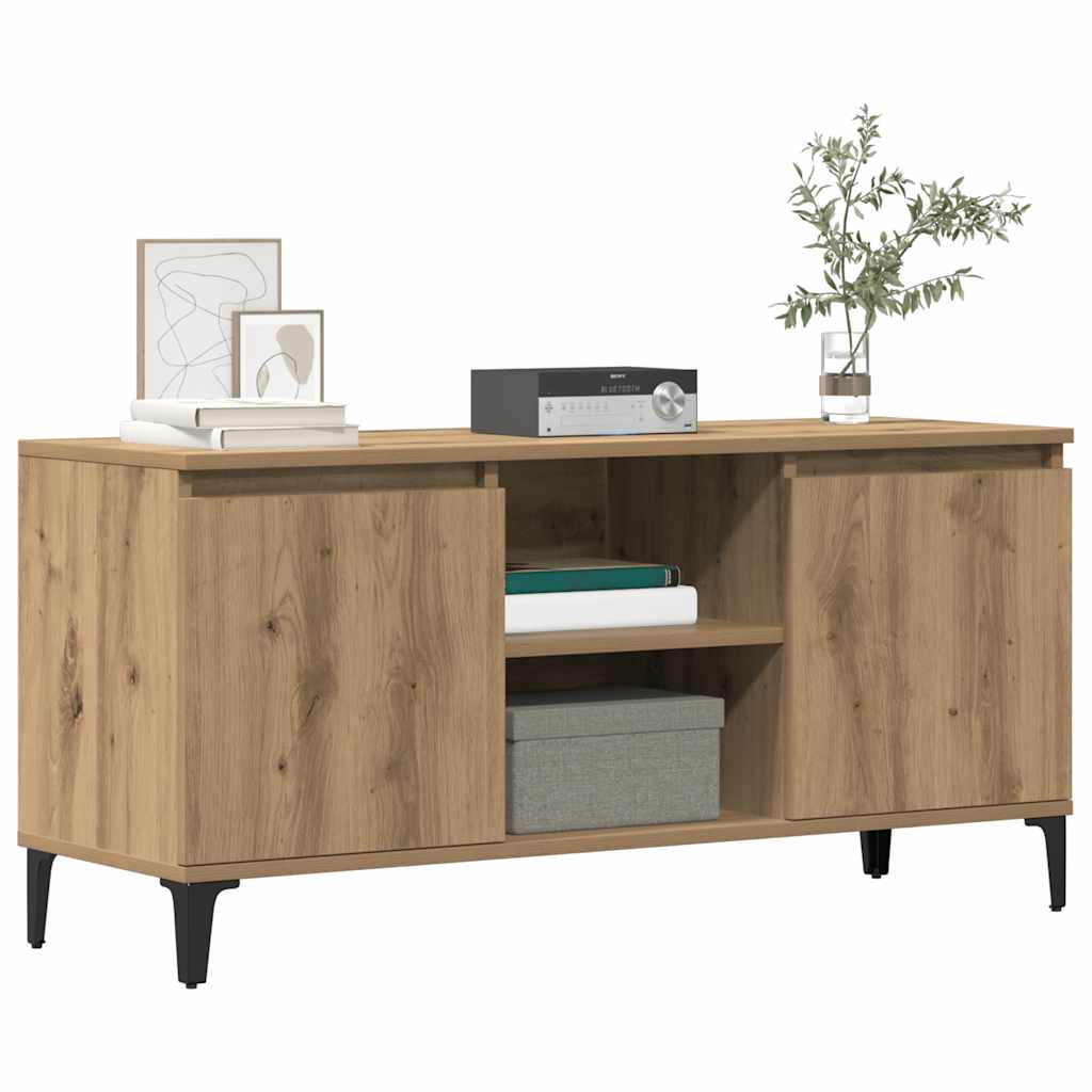vidaXL Meuble TV chêne artisanal 102x35x50 cm bois d'ingénierie