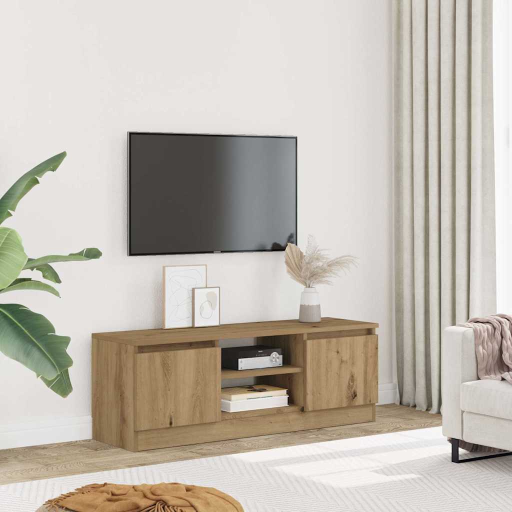 vidaXL Meuble TV chêne artisanal 102x30x36 cm bois d'ingénierie