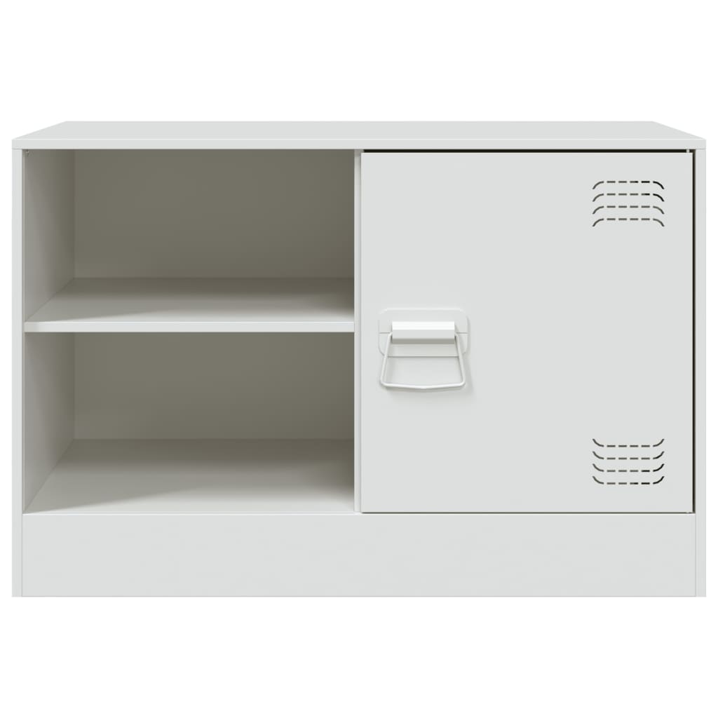 vidaXL Meuble TV blanc 67x39x44 cm acier - Image 6