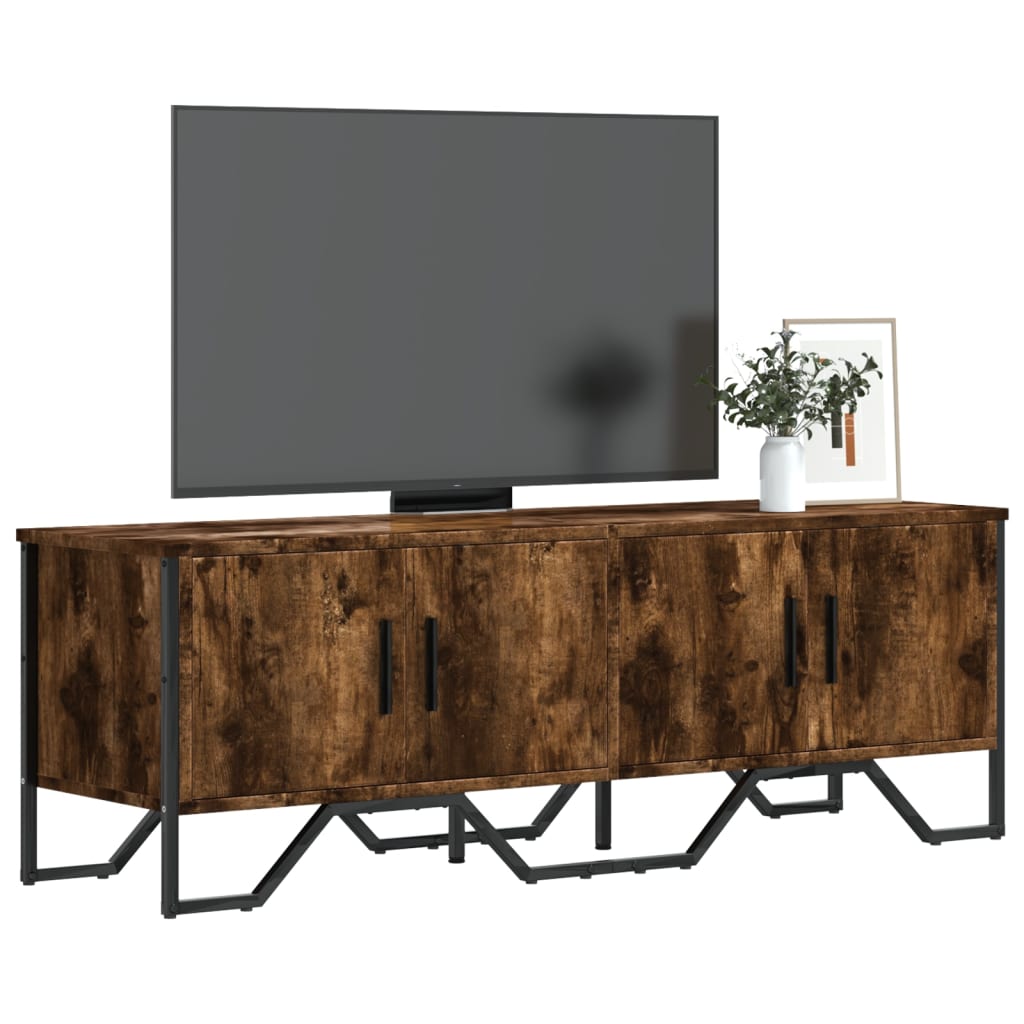 vidaXL Meuble TV chêne fumé 122x34x41 cm bois d'ingénierie