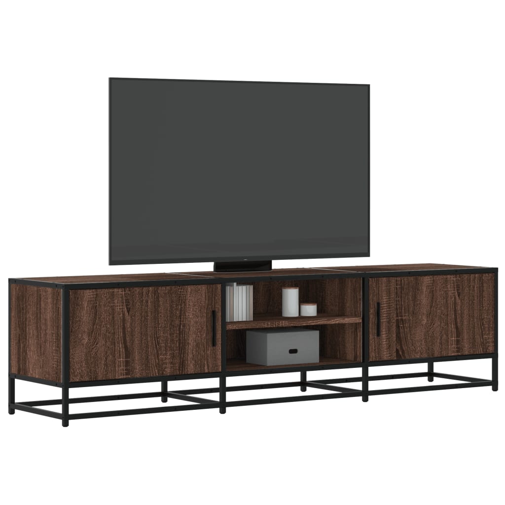vidaXL Meuble TV chêne marron 160x35x41 cm bois d'ingénierie et métal