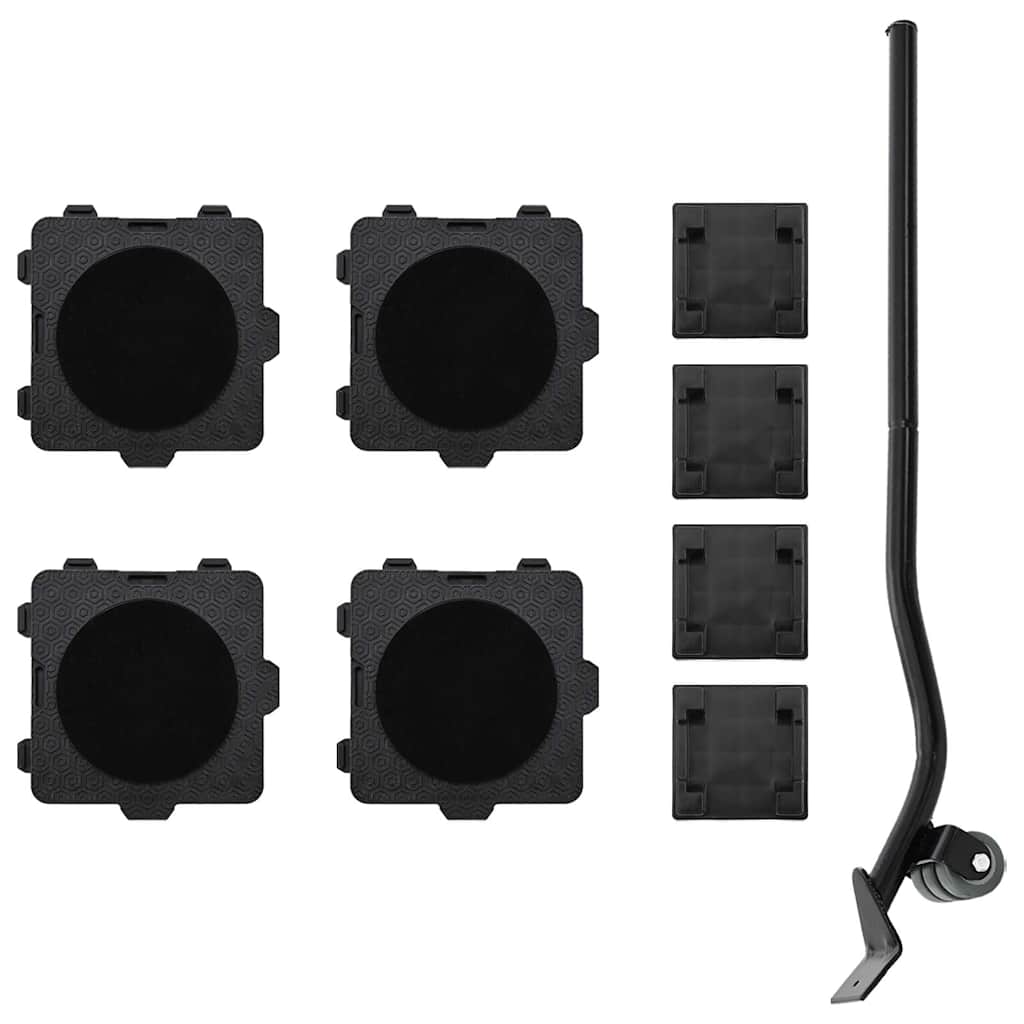 vidaXL Roulettes pour meubles 4 pièces avec élévateur Noir 13,5 x 13,5 x 4,2 cm 300 kg