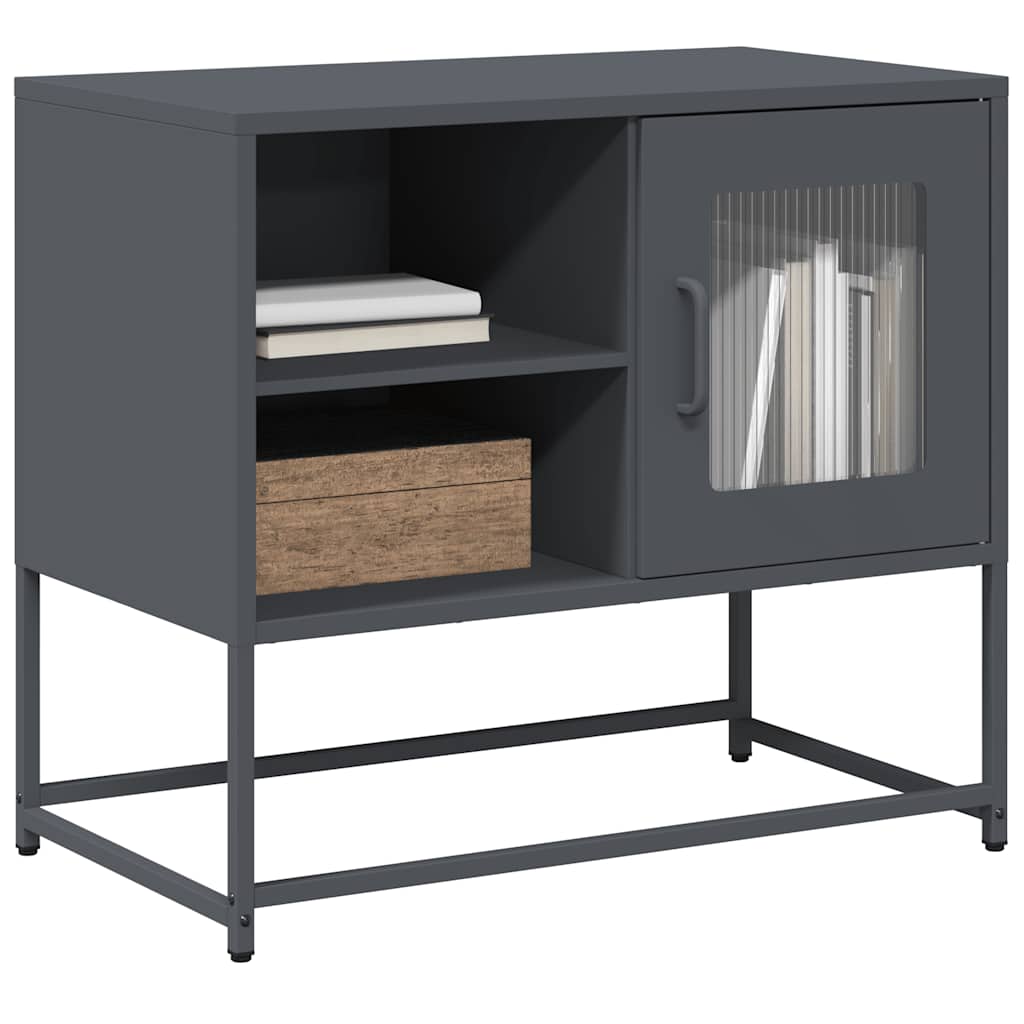 vidaXL Meuble TV anthracite 68x39x60,5 cm acier