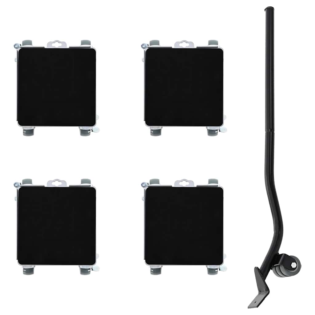 vidaXL Roulettes pour meubles 4 pièces avec élévateur 17,5 x 16 x 7,5 cm Acier 1600 kg
