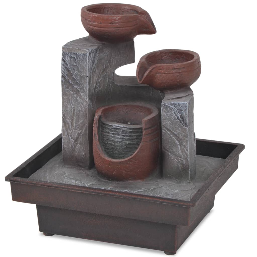 vidaXL Fontaine d'intérieur avec lampe LED Polyrésine - Image 3