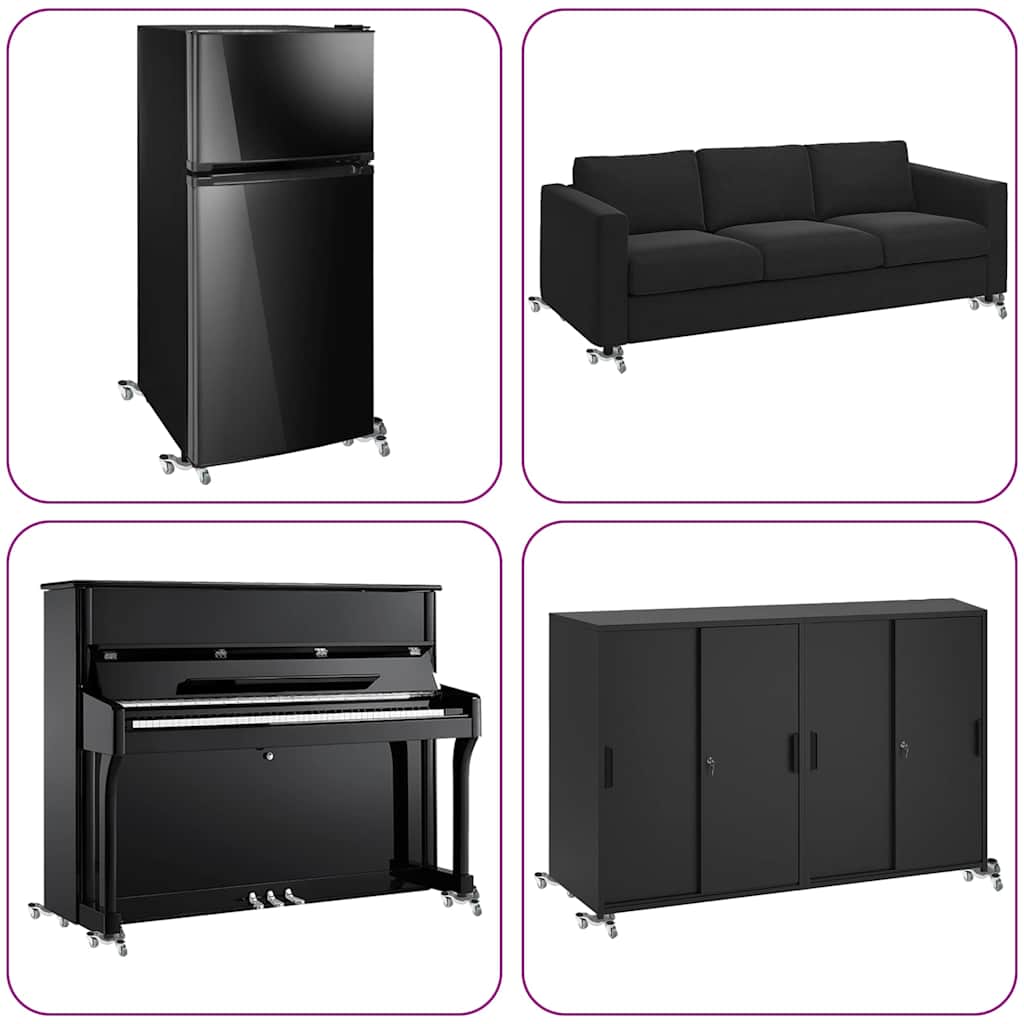 vidaXL Roulettes pour meubles 4 pièces 16 x 14,5 x 5,5 cm Acier 180 kg - Image 6