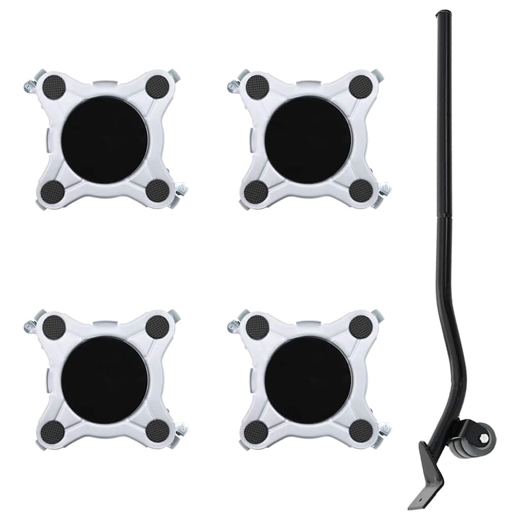 vidaXL Roulettes pour meubles 4 pièces avec élévateur 15,5 x 15,5 x 5,5 cm Acier 1 000 kg