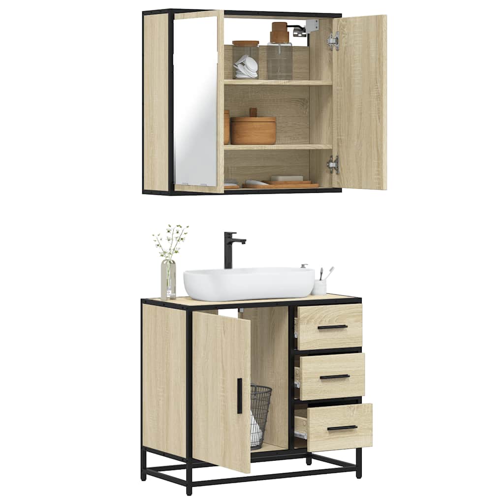 vidaXL Ensemble de meubles de salle de bain 2 pcs chêne sonoma