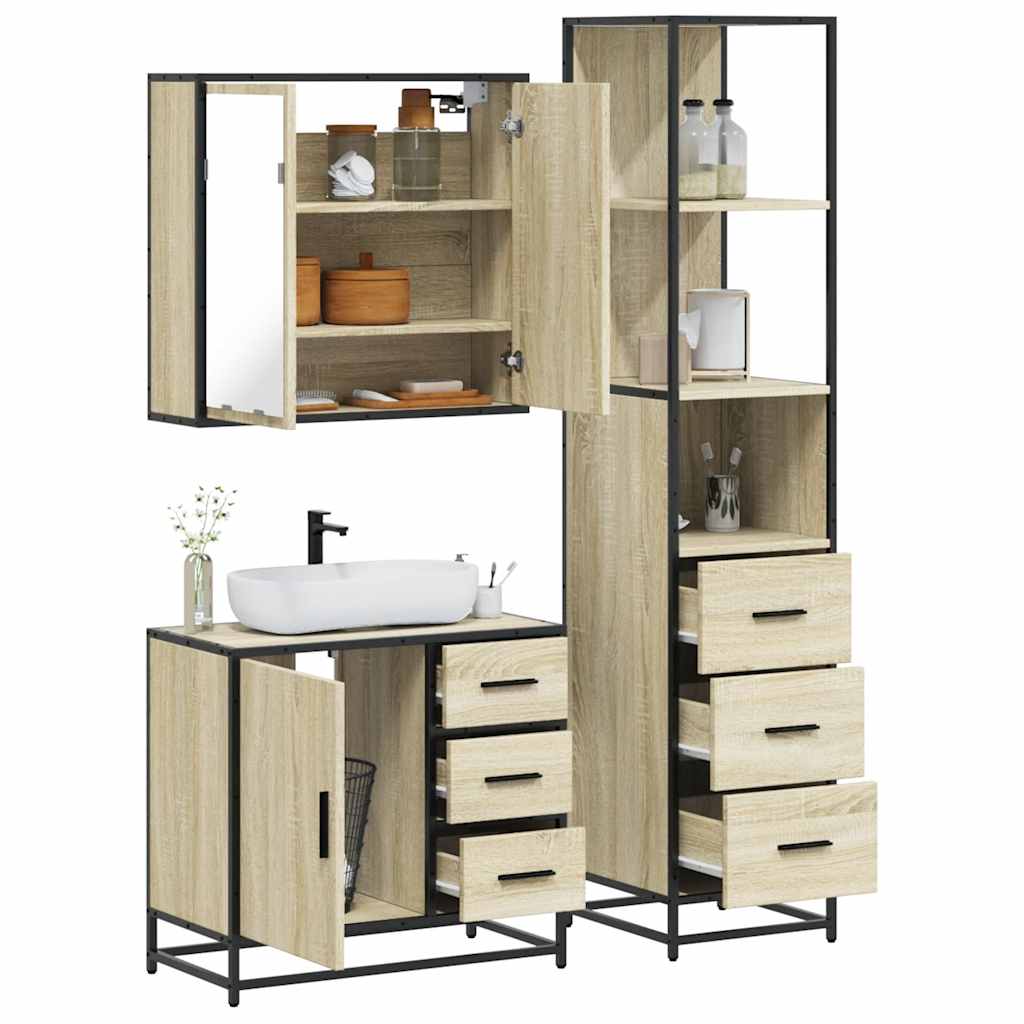 vidaXL Ensemble de meubles de salle de bain 3 pcs chêne sonoma