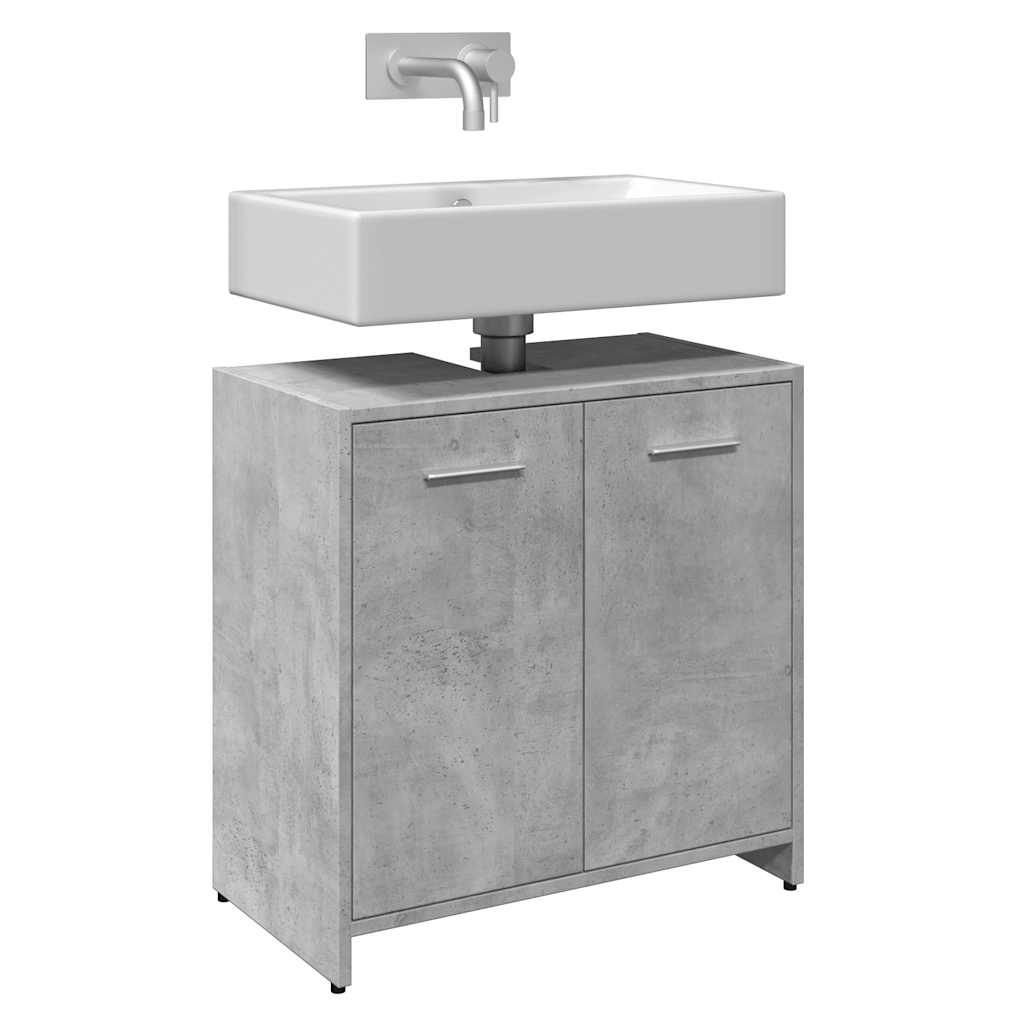 vidaXL Armoire lavabo de salle de bain gris béton 60x33x60 cm