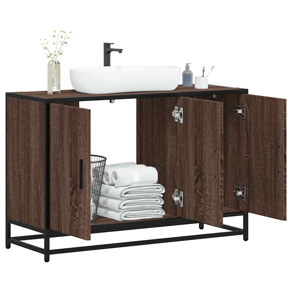 vidaXL Armoire de lavabo de salle de bain chêne marron 90x33x60 cm
